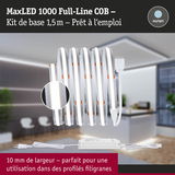 Bande LED MaxLED 1000 Full-Line COB 1,5 m blanc avec alimentation, idéale pour profils fins
