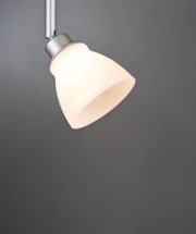 Ceiling spotlight with matte white glass and silver metal holder for modern indoor lighting