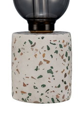 Modern terrazzo lamp base in white with green and brown speckles for stylish home lighting
