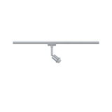 Zilveren metalen LED-spot op railsysteem voor flexibele binnenverlichting