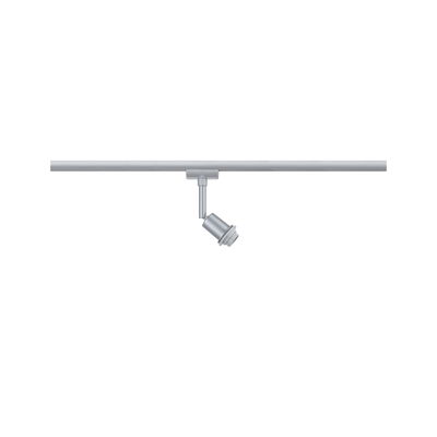 Zilveren metalen LED-spot op railsysteem voor flexibele binnenverlichting