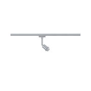 Modern silver metal LED spotlight with adjustable head for flexible lighting solutions