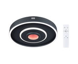 Ronde zwarte LED-plafondlamp met witte lichtcirkel en afstandsbediening voor moderne verlichting