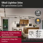 URail Lightbar Zelos schwarze Schienenleuchte mit gerichteten Spots und 3-Stufen-Dim Funktion für Küche