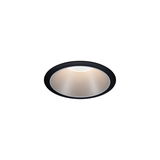 Ronde LED inbouwspot met zwarte rand en warm wit licht voor moderne binnenverlichting