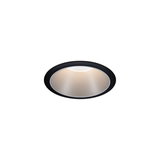 Spot encastré LED rond avec cadre noir et lumière blanc chaud pour éclairage intérieur moderne