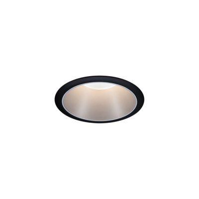 Spot encastré LED rond avec cadre noir et lumière blanc chaud pour éclairage intérieur moderne