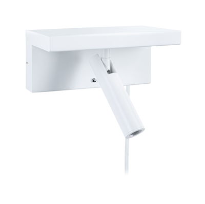 Modern white metal LED wall spotlight with adjustable head for focused lighting