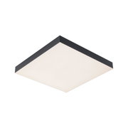 Square LED ceiling light with black aluminum frame and white diffuser for modern room lighting