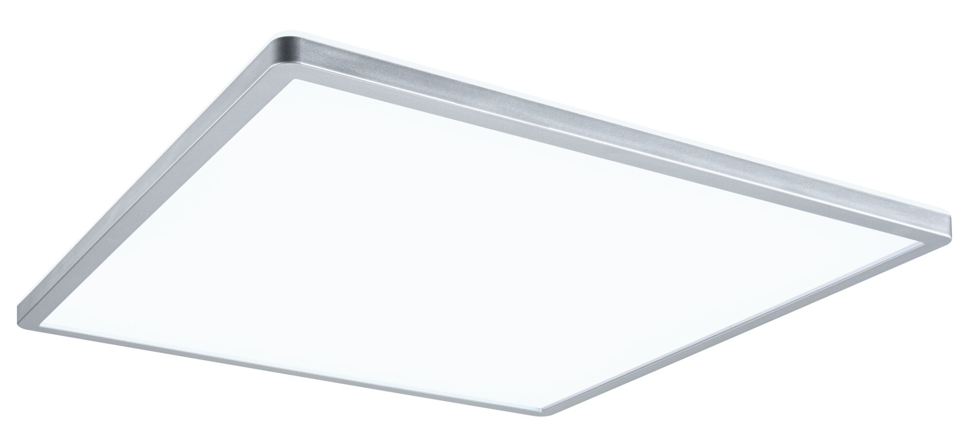 Flaches quadratisches LED-Panel mit silbernem Aluminiumrahmen für moderne Raumbeleuchtung