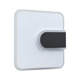 Modern square white LED wall light with black switch for indoor lighting