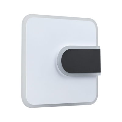 Modern square white LED wall light with black switch for indoor lighting