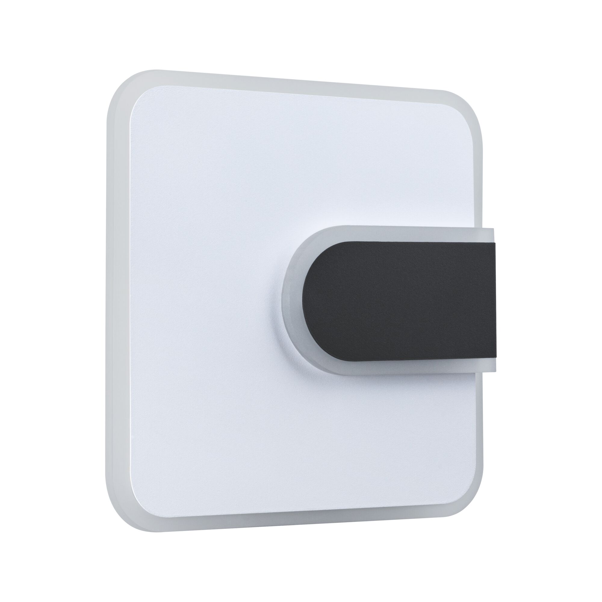 Modern square white LED wall light with black switch for indoor lighting