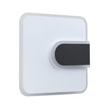 Modern square white LED wall light with black switch for indoor lighting