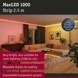 MaxLED 1000 2.5m LED strip with protective coating in warm white, bright lighting for rooms and interiors