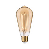 Vintage LED-pære med ravfarvet glas og synlig glødetråd til dekorativ belysning