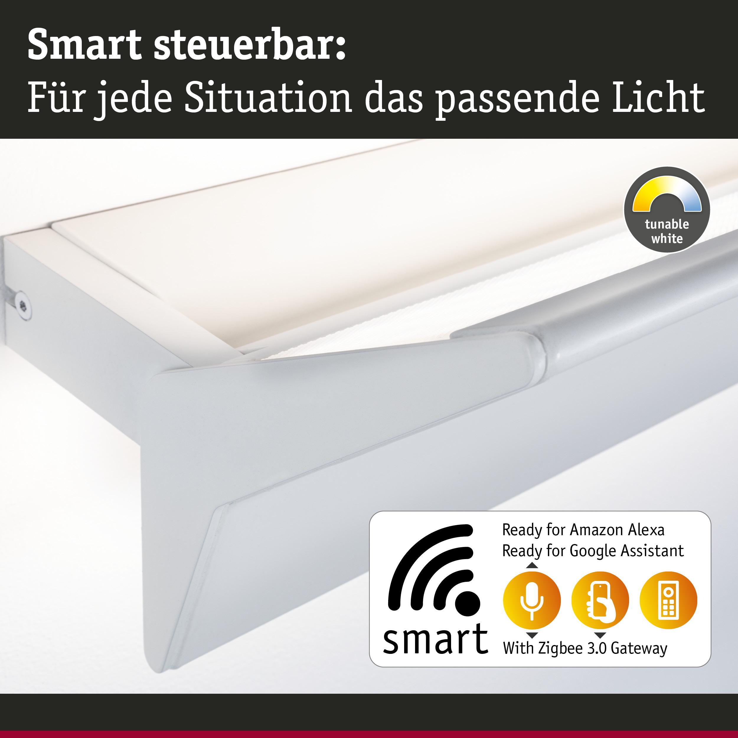 Smart steuerbare weiße LED-Deckenleuchte mit Aluminiumrahmen und Zigbee 3.0 Gateway für Alexa und Google