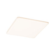Square white LED ceiling light with warm white illumination for modern living spaces