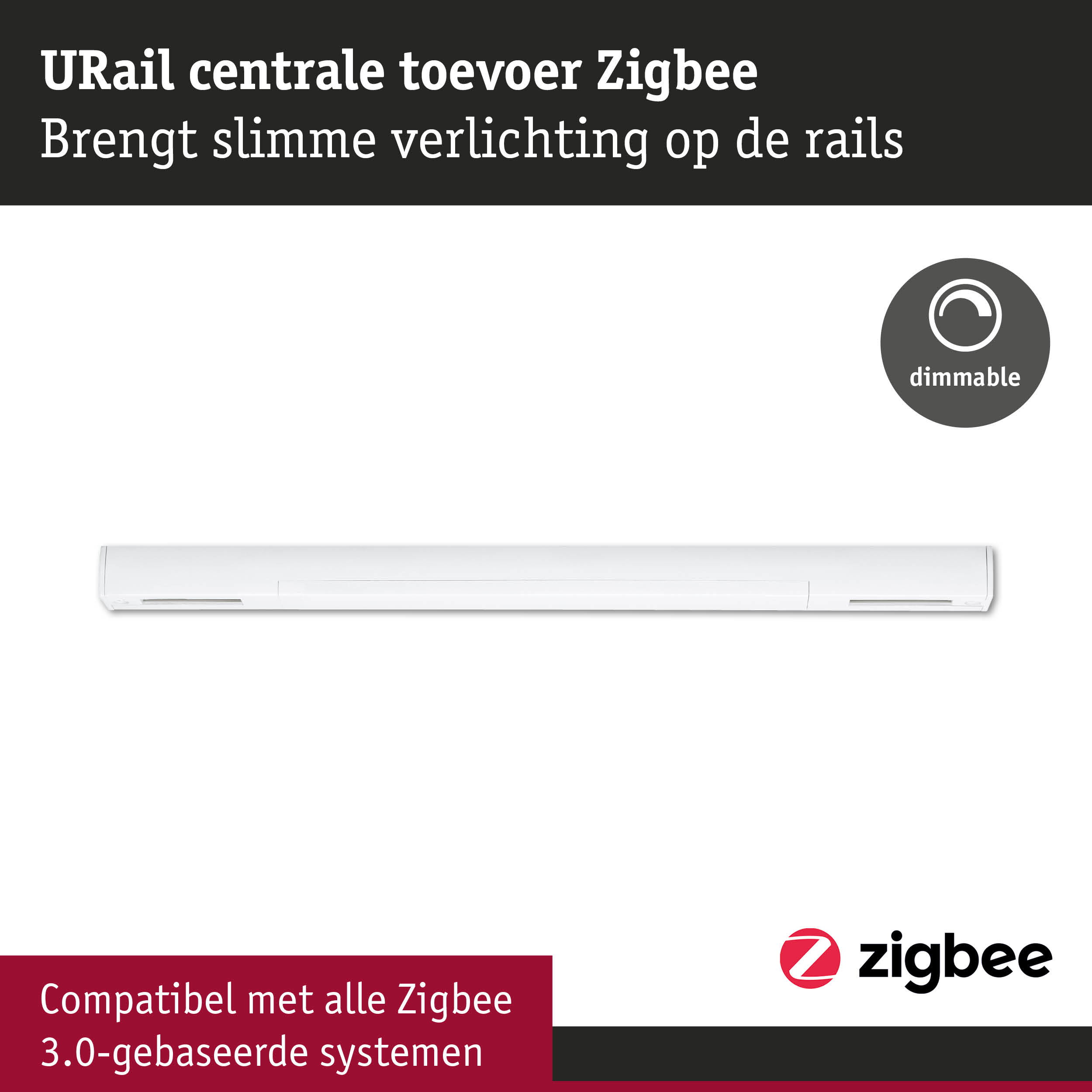 Witte URail Zigbee centrale voor slimme dimbare railverlichting, compatibel met Zigbee 3.0 systemen