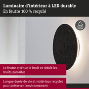Luminaire d’intérieur LED durable en feutre noir 100 % recyclé pour un éclairage écologique