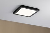 Schwarze quadratische LED-Deckenleuchte mit weißem Diffusor für modernes Raumlicht