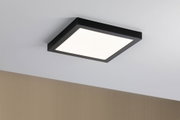 Black square LED ceiling light with white diffuser for modern room lighting