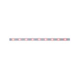 LED light strip with red illumination in transparent casing for decorative lighting effects