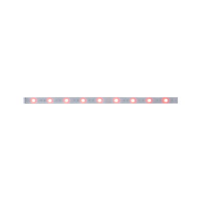 LED light strip with red illumination in transparent casing for decorative lighting effects