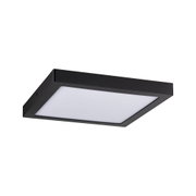 Black square LED ceiling light with white plastic diffuser for modern indoor lighting