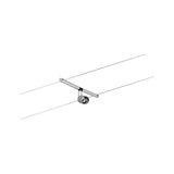Modern silver metal cable spotlight with adjustable lamp head for versatile lighting solutions
