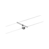 Projecteur sur câble en métal argenté avec tête réglable pour un éclairage flexible
