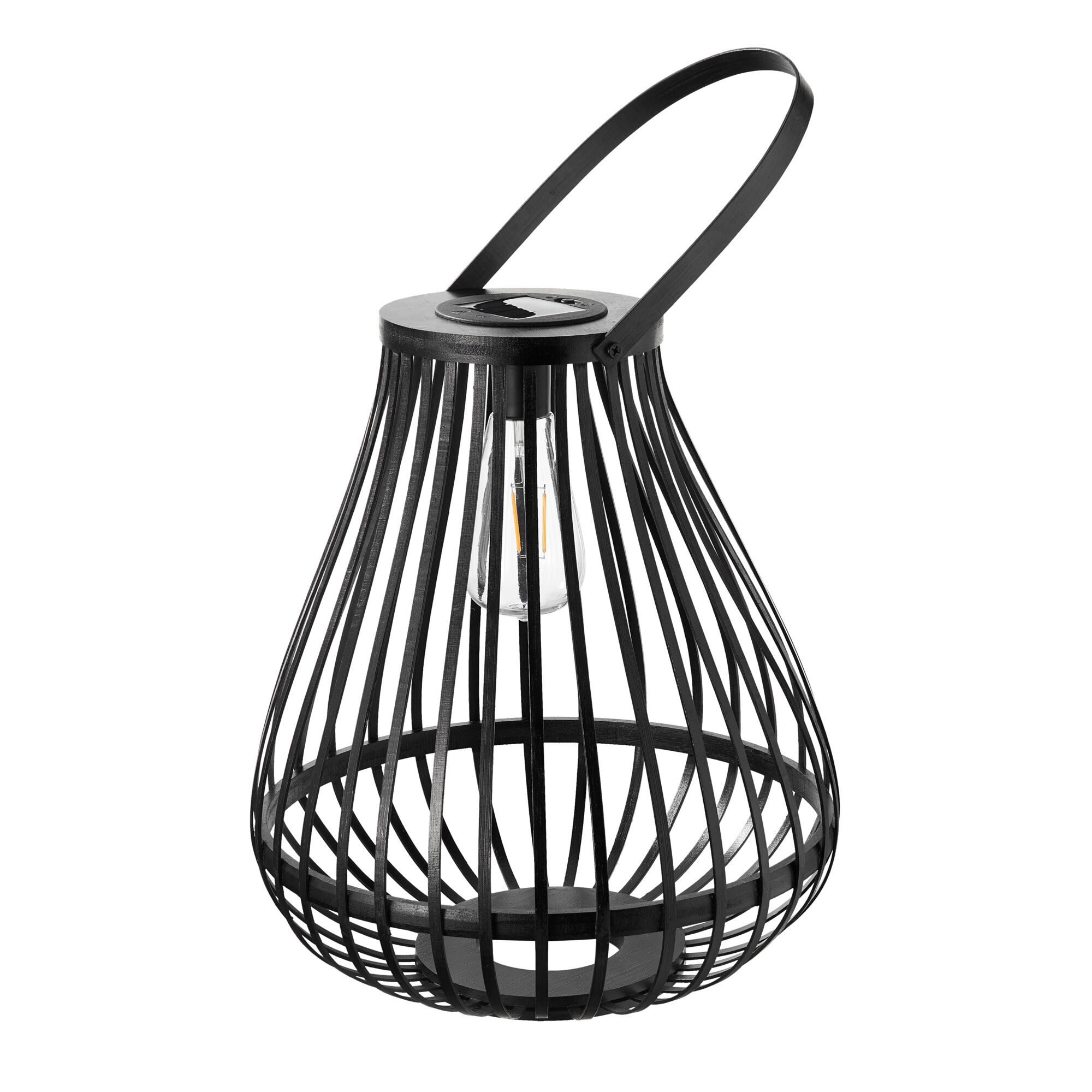Paulmann Pauleen Lanterne solaire Sunshine Spark IP44 2700K 7lm Noir Lanterne solaire LED noire en métal avec poignée et ampoule visible pour éclairage extérieur.