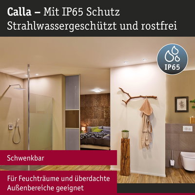Calla IP65 geschützter, rostfreier Leuchtenkopf für Feuchträume und überdachte Außenbereiche