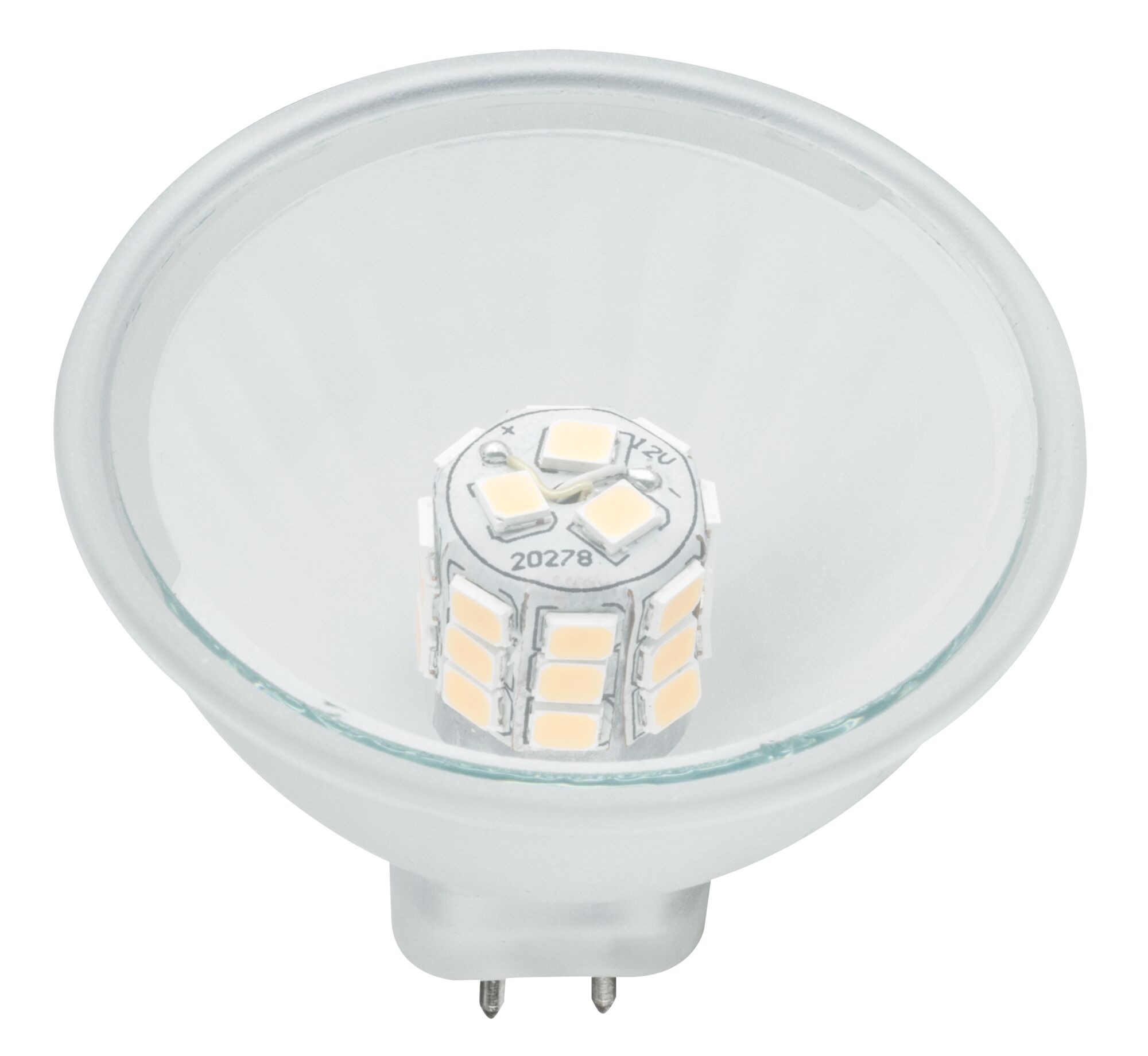 LED reflector lamp with clear glass and multiple warm white LEDs for energy-efficient lighting
