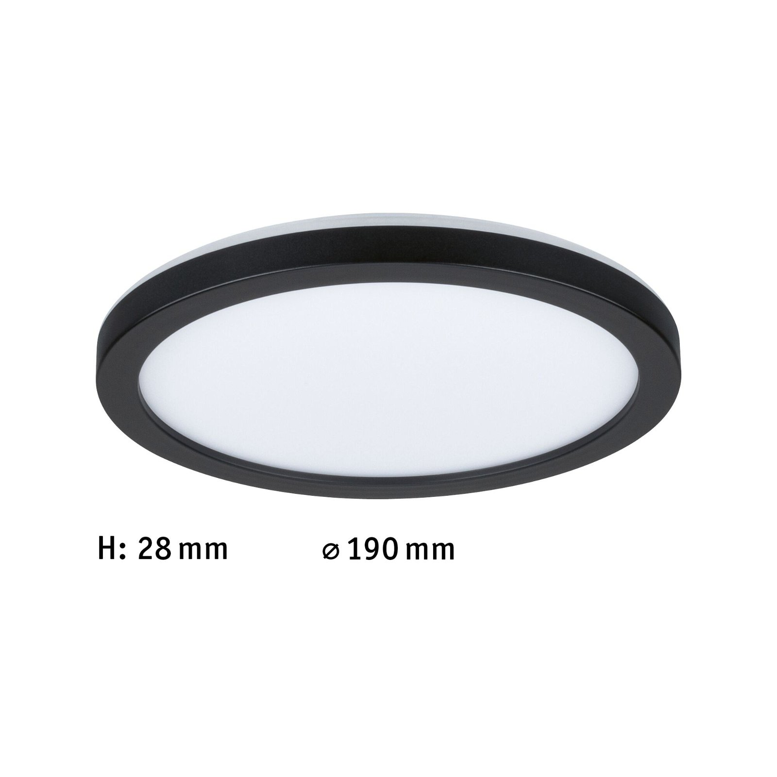 Panneau LED Atria Shine Backlight rond 190mm 11,2W 850lm 4000K Noir