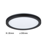 Rundes LED-Deckenlicht mit schwarzem Metallrahmen und weißem Diffusor, energiesparende Innenbeleuchtung