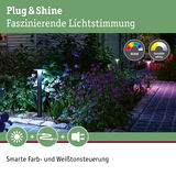 Moderne Plug & Shine LED-Gartenleuchte in Schwarz mit RGBW-Farbsteuerung für stimmungsvolle Außenbeleuchtung