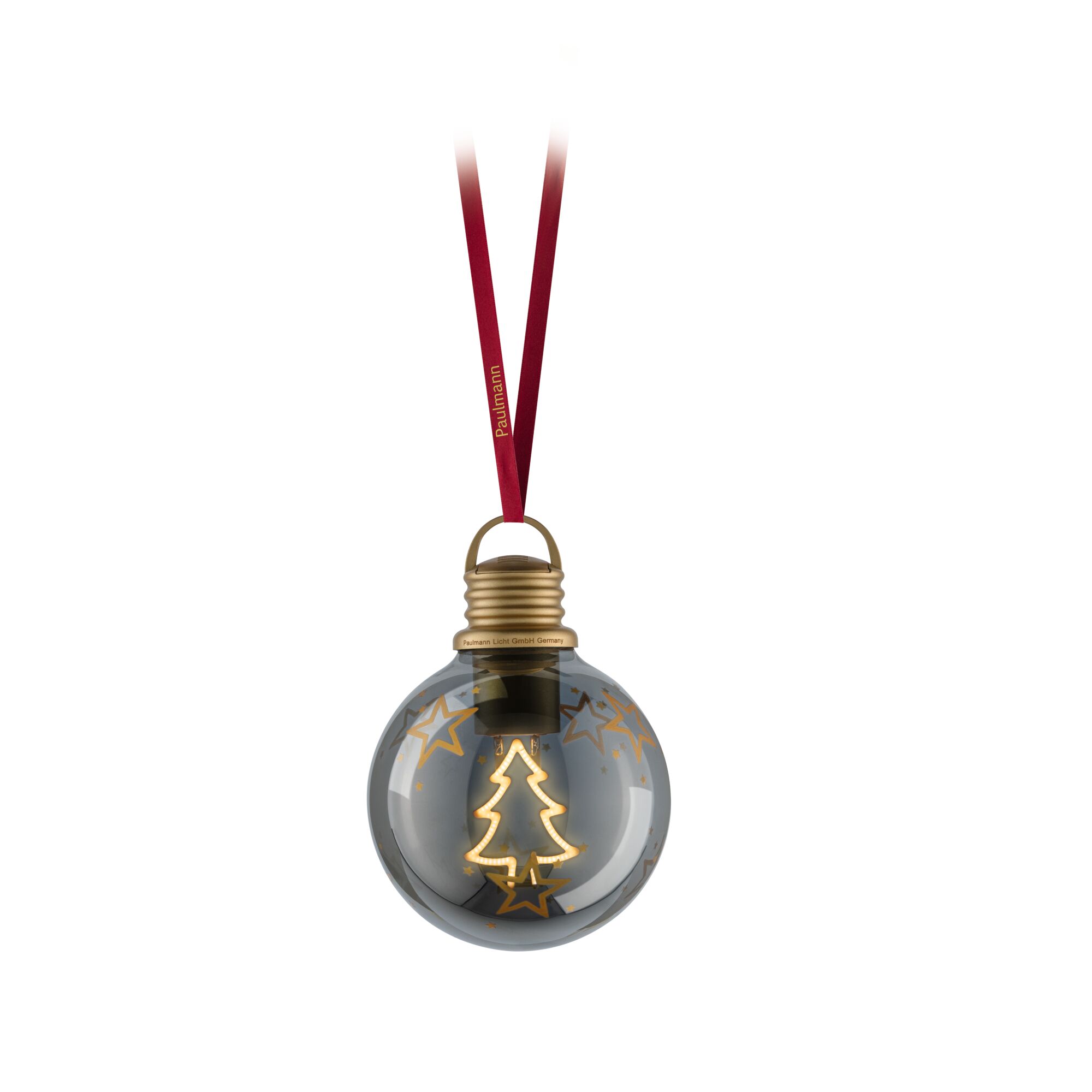 Batterijlamp Kerstbal Tree Bruin, Goud 100mm 2200K