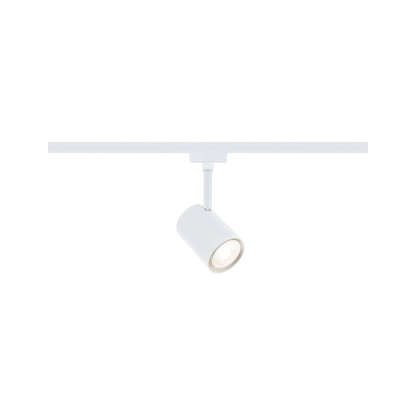 Moderne witte metalen LED-spot voor railsysteem met warm wit licht