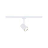 Spot LED moderne blanc en métal pour système sur rail avec lumière blanc chaud