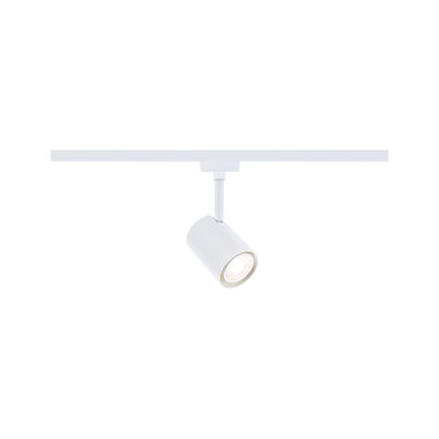 Spot LED moderne blanc en métal pour système sur rail avec lumière blanc chaud
