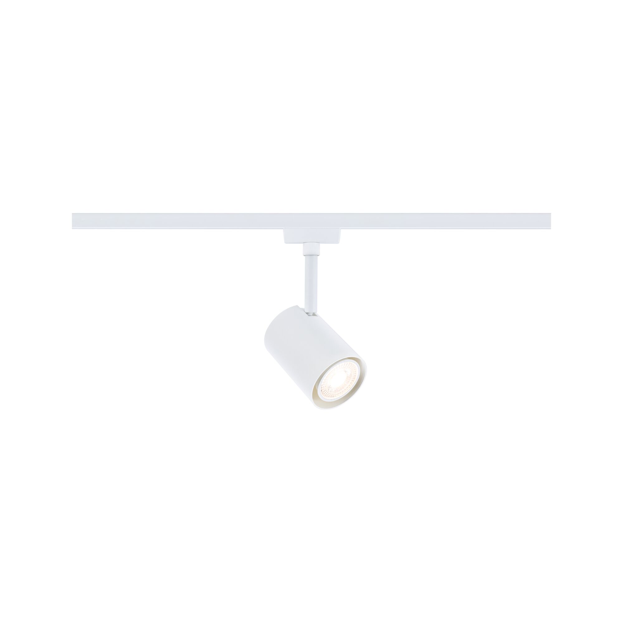 Moderne witte metalen LED-spot voor railsysteem met warm wit licht