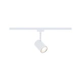 Moderne witte metalen LED-spot voor railsysteem met warm wit licht