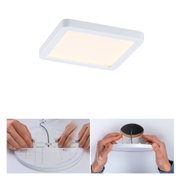 Weißes quadratisches LED-Deckenlicht mit warmweißem Licht und Kunststoffrahmen für Wohnräume