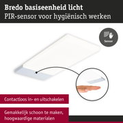 Witte Bredo LED-plafondlamp met PIR-sensor voor contactloos in- en uitschakelen en hygiënisch gebruik
