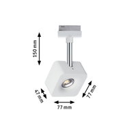 Weißer LED-Spot aus Kunststoff mit Maßen 150x77x47 mm für moderne Beleuchtung