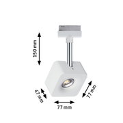 Weißer LED-Spot aus Kunststoff mit Maßen 150x77x47 mm für moderne Beleuchtung