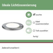 Runde LED-Einbauleuchte aus Edelstahl mit weißem Licht, ideal für moderne Innenbeleuchtung.