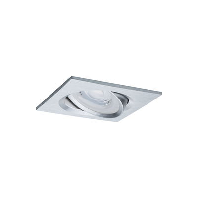 Vierkante inbouwspot van geborsteld zilverkleurig aluminium voor moderne LED-verlichting