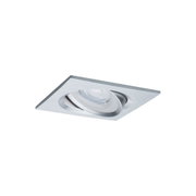 Quadratischer Einbaustrahler aus gebürstetem Aluminium in Silber für moderne LED-Beleuchtung
